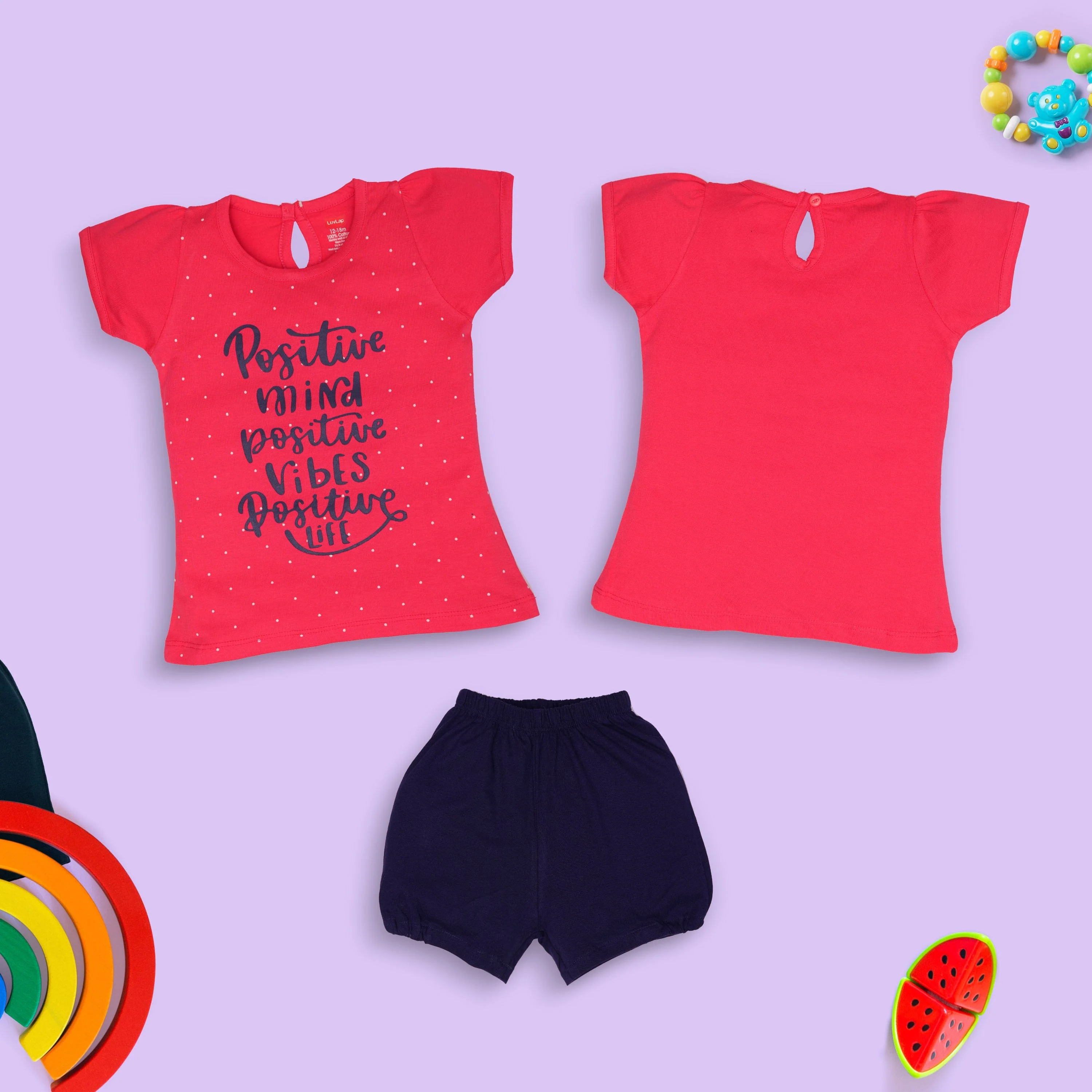 Girls Cotton H/S Girls Top Co-Ord Set - Image 3