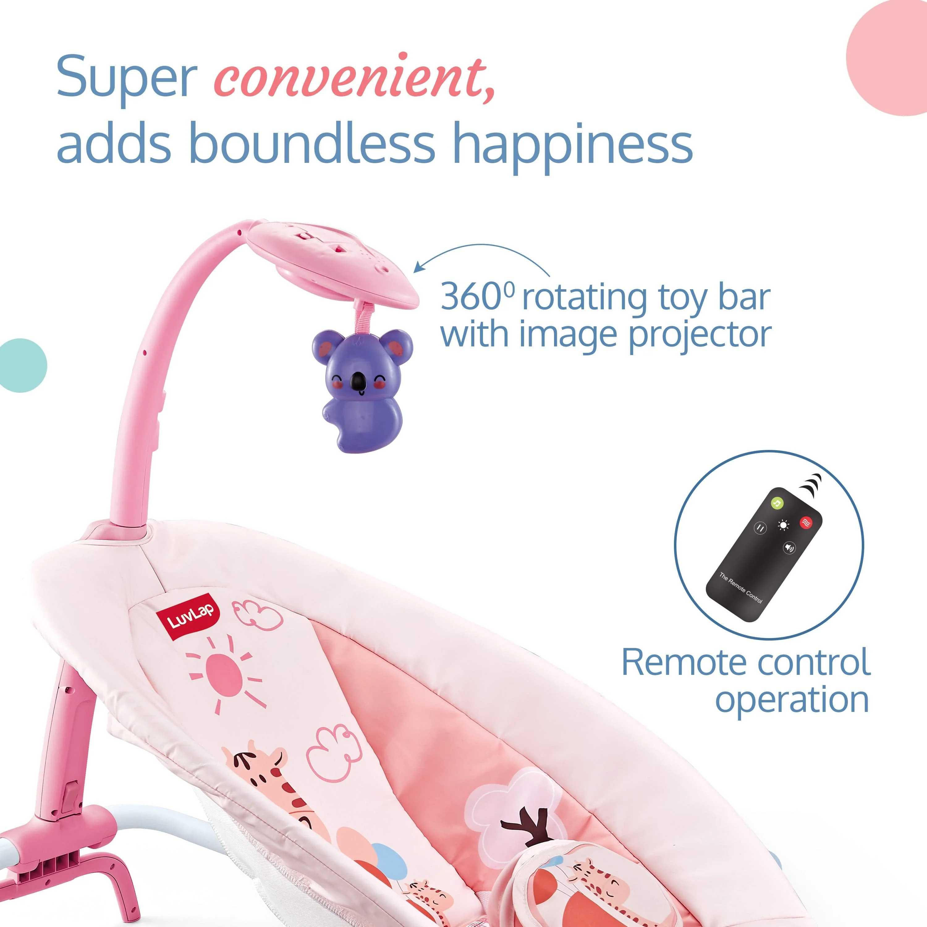 Joy-N-Giggles Baby Rocker, Pink - Image 3