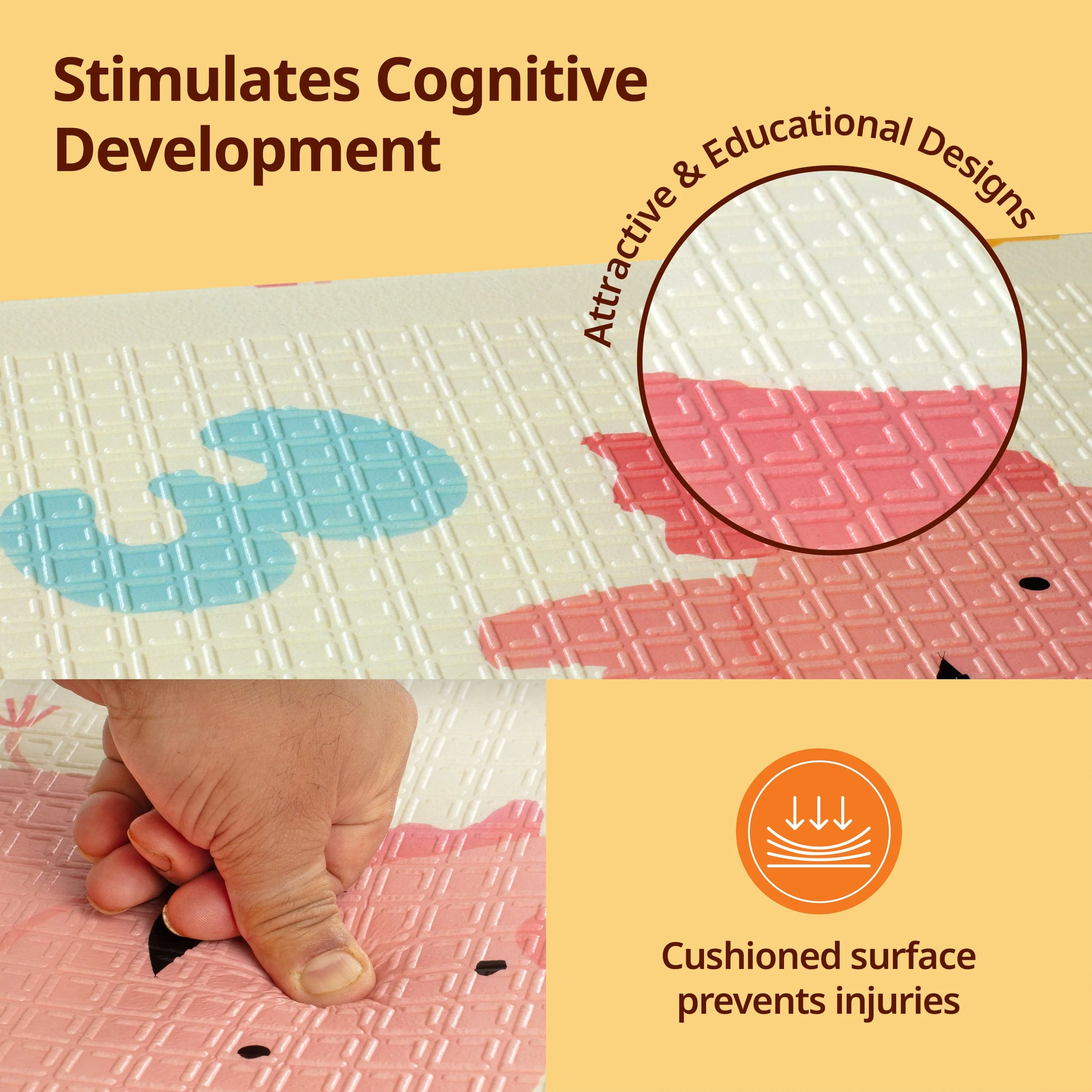 Jungle Time Double Sided Water Proof Baby Floor Mat, Multicolor, Reversible Floor mats for Kids, Baby mats for Floor, Crawling Baby, Extra Large Size, 6'5" x 4'10" (195.5cmx147cm), 0.8cm Thick - Image 3