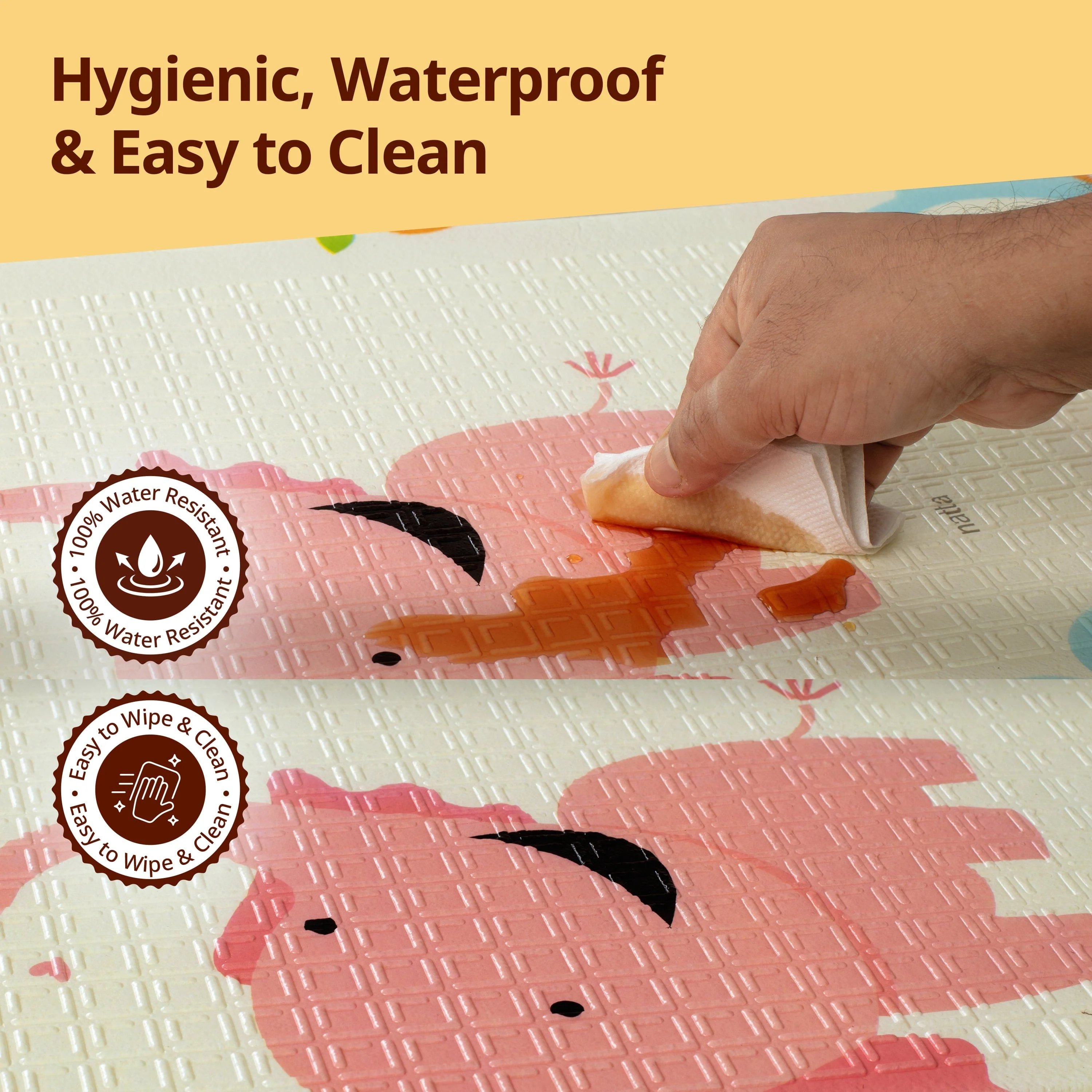 Jungle Time Double Sided Water Proof Baby Floor Mat, Multicolor, Reversible Floor mats for Kids, Baby mats for Floor, Crawling Baby, Extra Large Size, 6'5" x 4'10" (195.5cmx147cm), 0.8cm Thick - Image 4