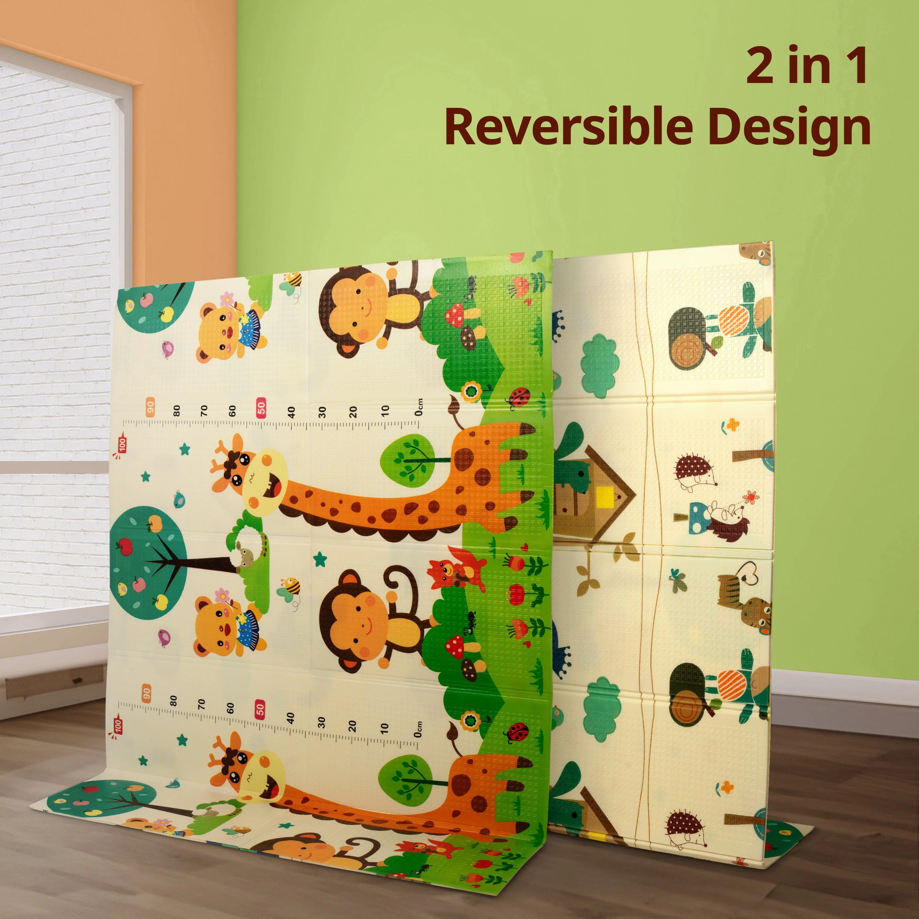 Number Zoo Double Sided Water Proof Baby Play Mat, Multicolor, Reversible Floor mats for Kids, Baby mats for Floor, Crawling Baby, Extra Large Size, 6'5" x 4'10" (195.5cmx147cm), 0.8cm Thick - Image 3