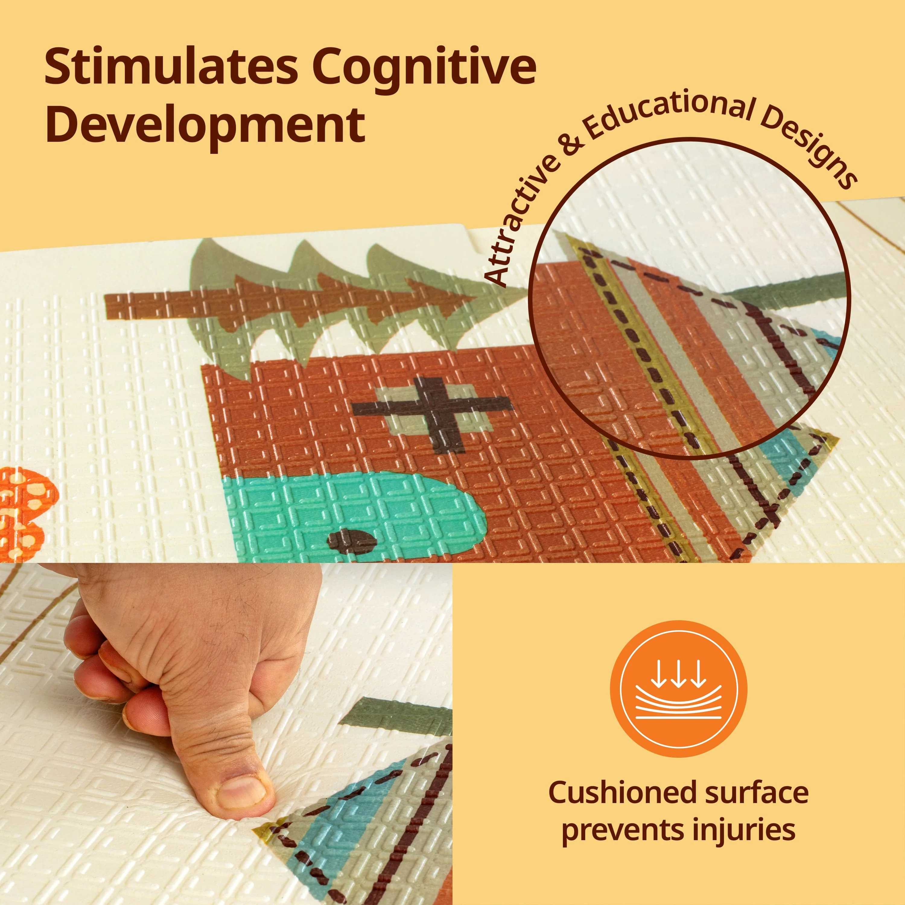 Number Zoo Double Sided Water Proof Baby Play Mat, Multicolor, Reversible Floor mats for Kids, Baby mats for Floor, Crawling Baby, Extra Large Size, 6'5" x 4'10" (195.5cmx147cm), 0.8cm Thick - Image 4