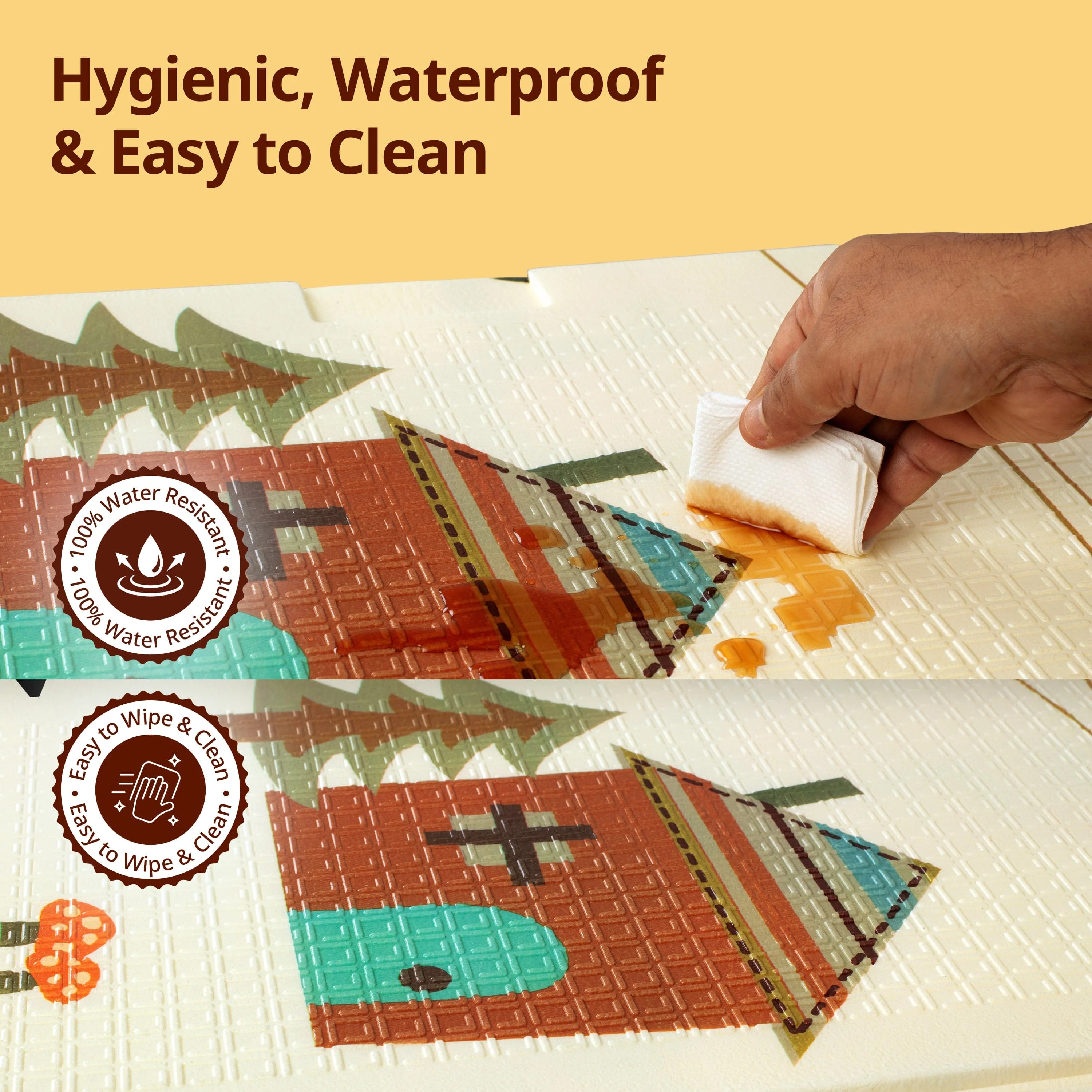 Number Zoo Double Sided Water Proof Baby Play Mat, Multicolor, Reversible Floor mats for Kids, Baby mats for Floor, Crawling Baby, Extra Large Size, 6'5" x 4'10" (195.5cmx147cm), 0.8cm Thick - Image 5