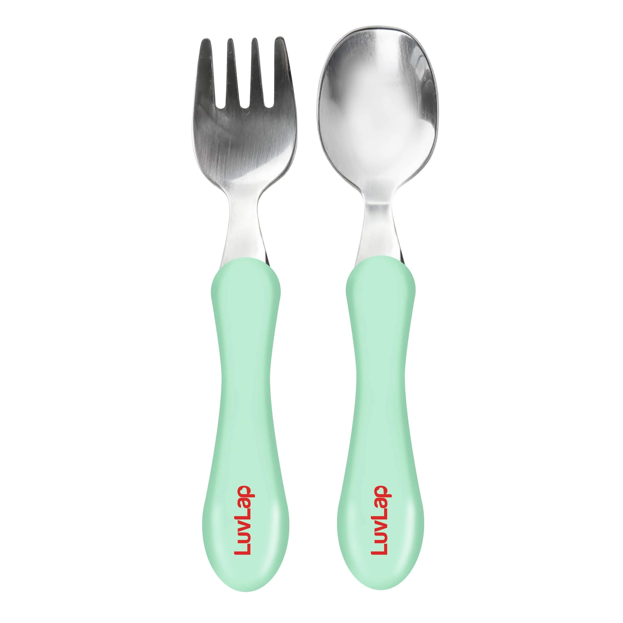 Premium Stainless Steel Baby Spoon & Fork Set for Baby Feeding, Stainless Steel Spoon and Fork Set, Food Grade PP Spoon, BPA Free Feeding Spoon for Kids of 12+ Months (Light Green) - Image 6