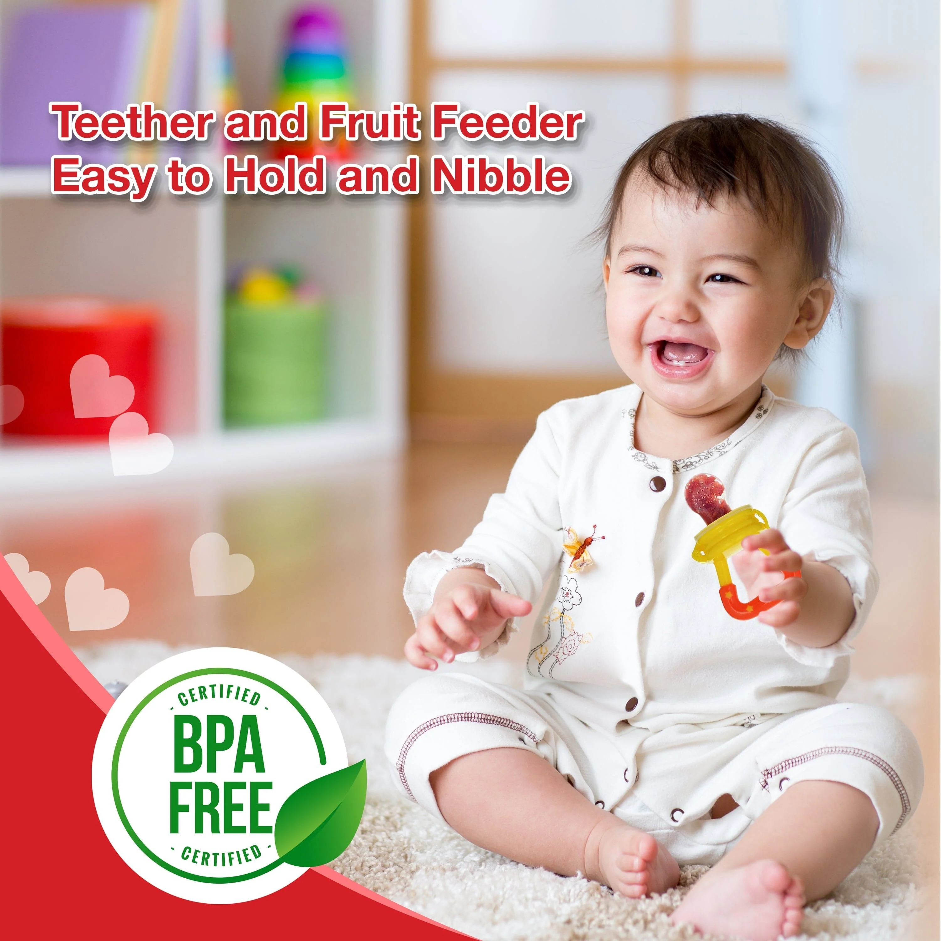 Silicone Food/Fruit Nibbler with Extra Mesh, Infant, Joystar Yellow, BPA Free - Image 5