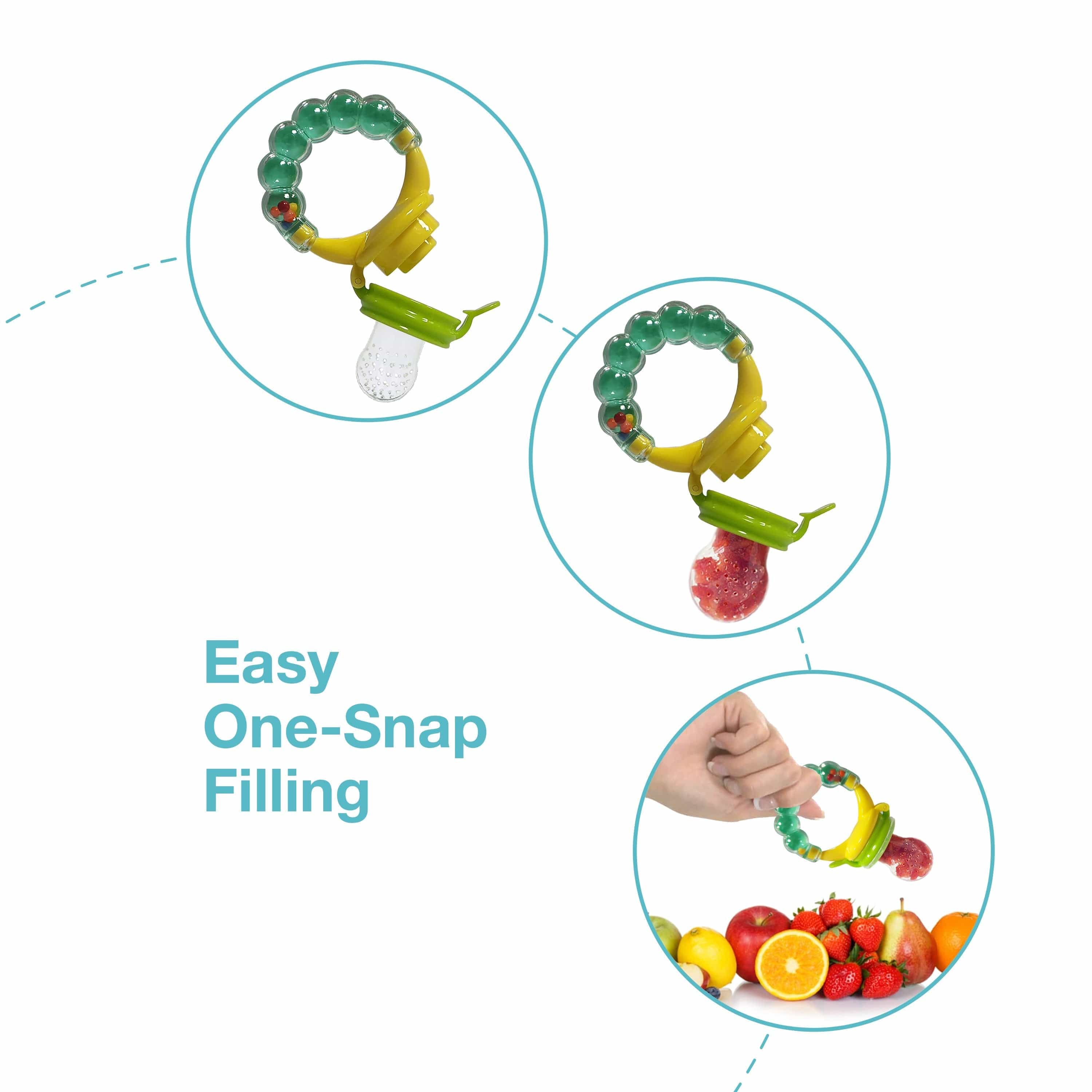 Silicone Food/Fruit Nibbler with Extra Mesh, Infant, Pearly Green, BPA Free - Image 4