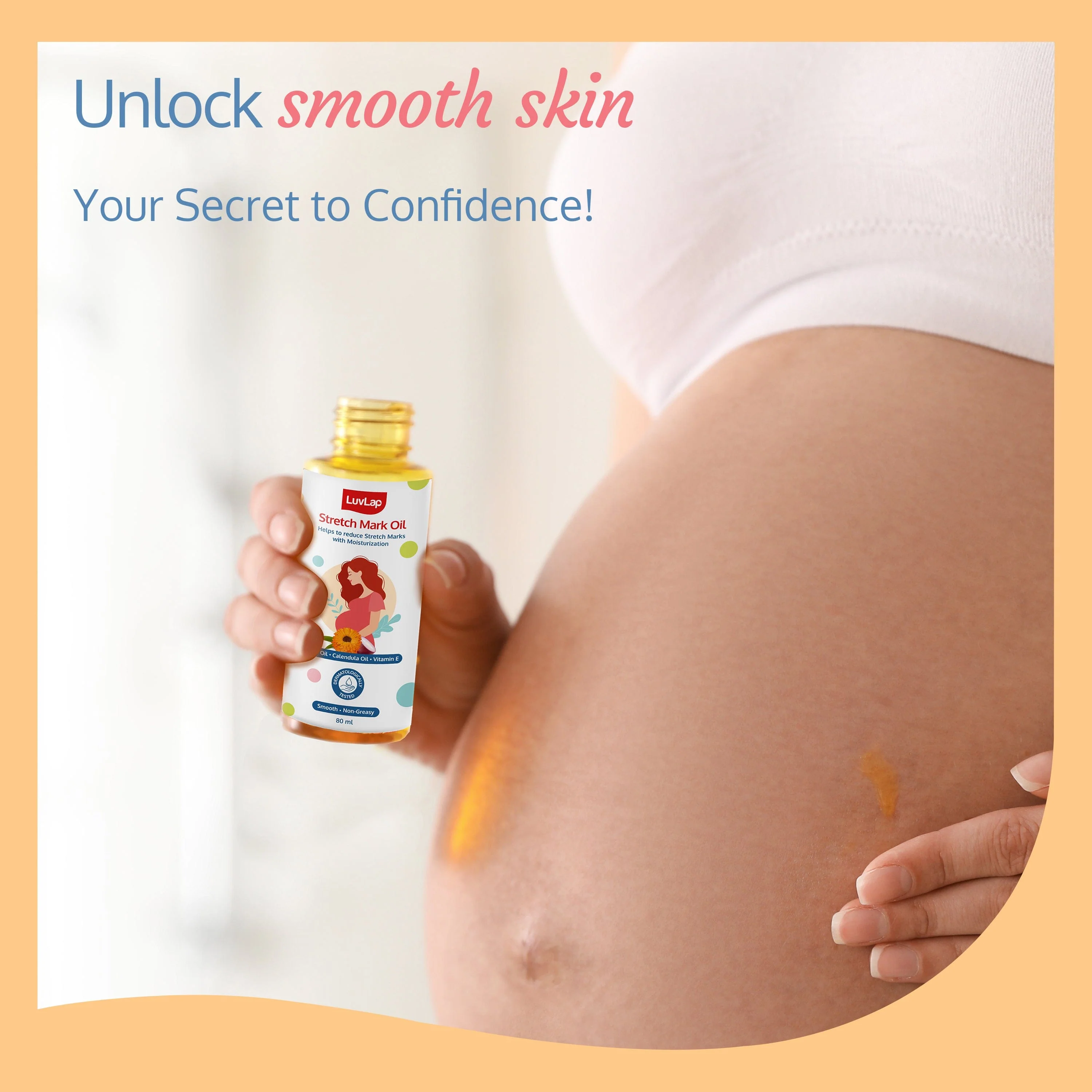 Stretch Mark Oil for pregnant ladies, 80ml - Image 3