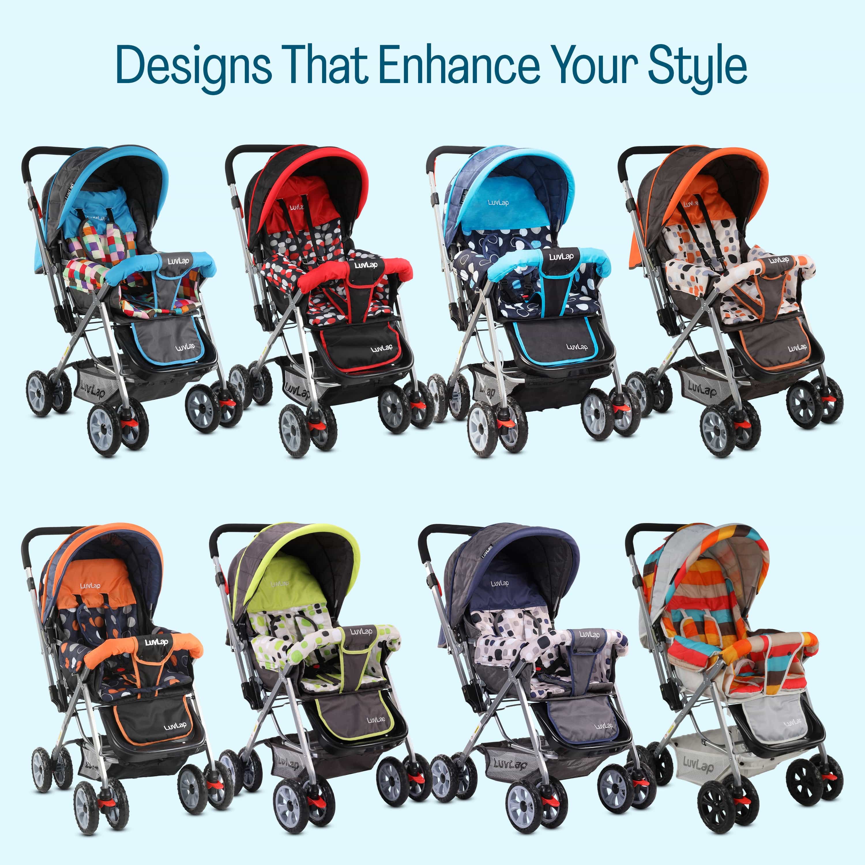 Sunshine Stroller/Pram, Easy Fold, for Newborn Baby/Kids, 0-3 Years (Teal) - Image 10