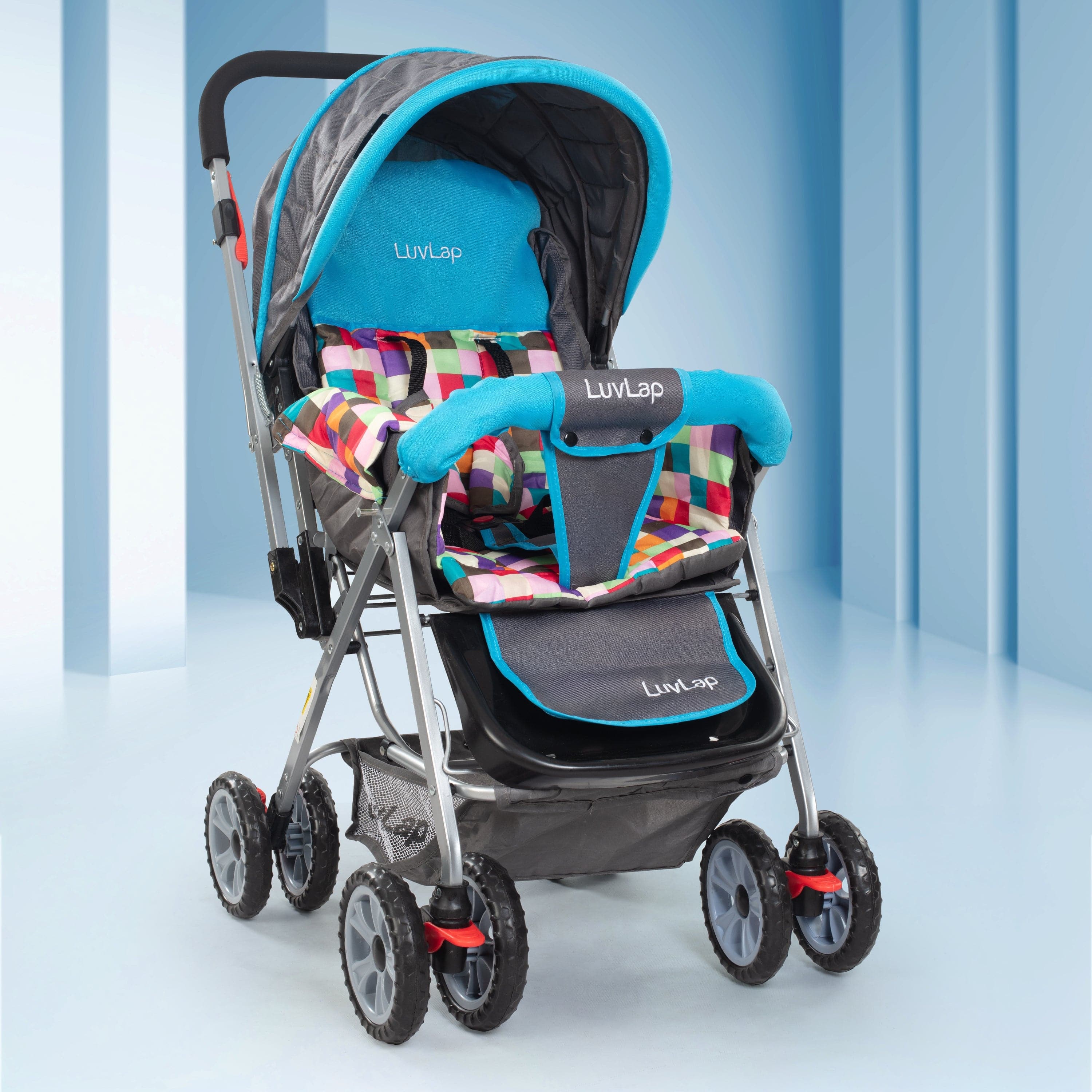 Sunshine Stroller/Pram, Easy Fold, for Newborn Baby/Kids, 0-3 Years (Teal) - Image 11