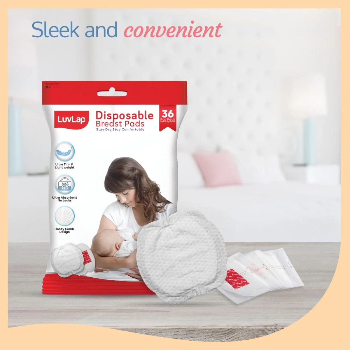 Ultra Thin Honeycomb Disposable Breast Pads, 36 pcs - Image 6