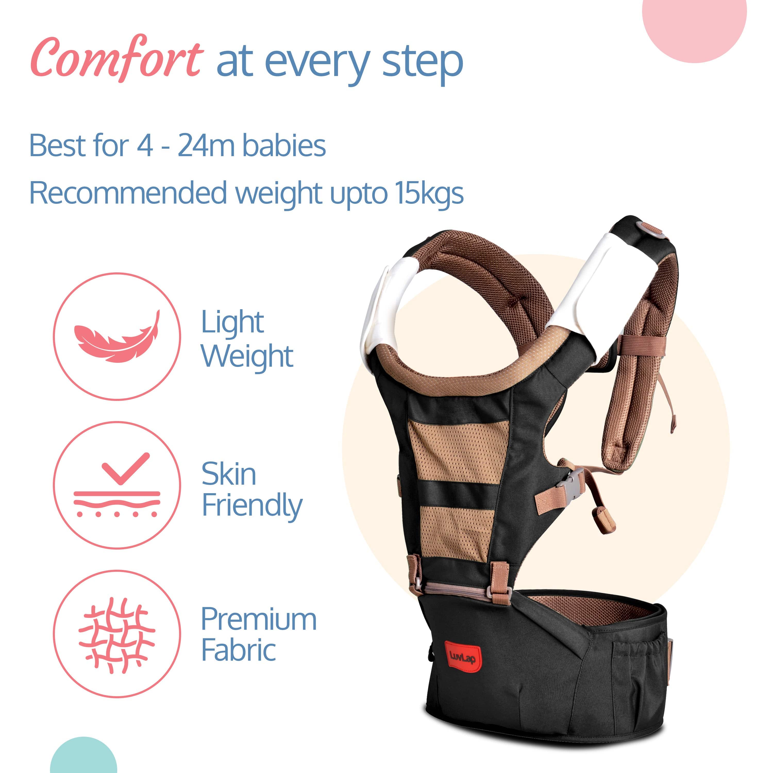 Royal Hip Seat Baby Carrier, Black - Image 3