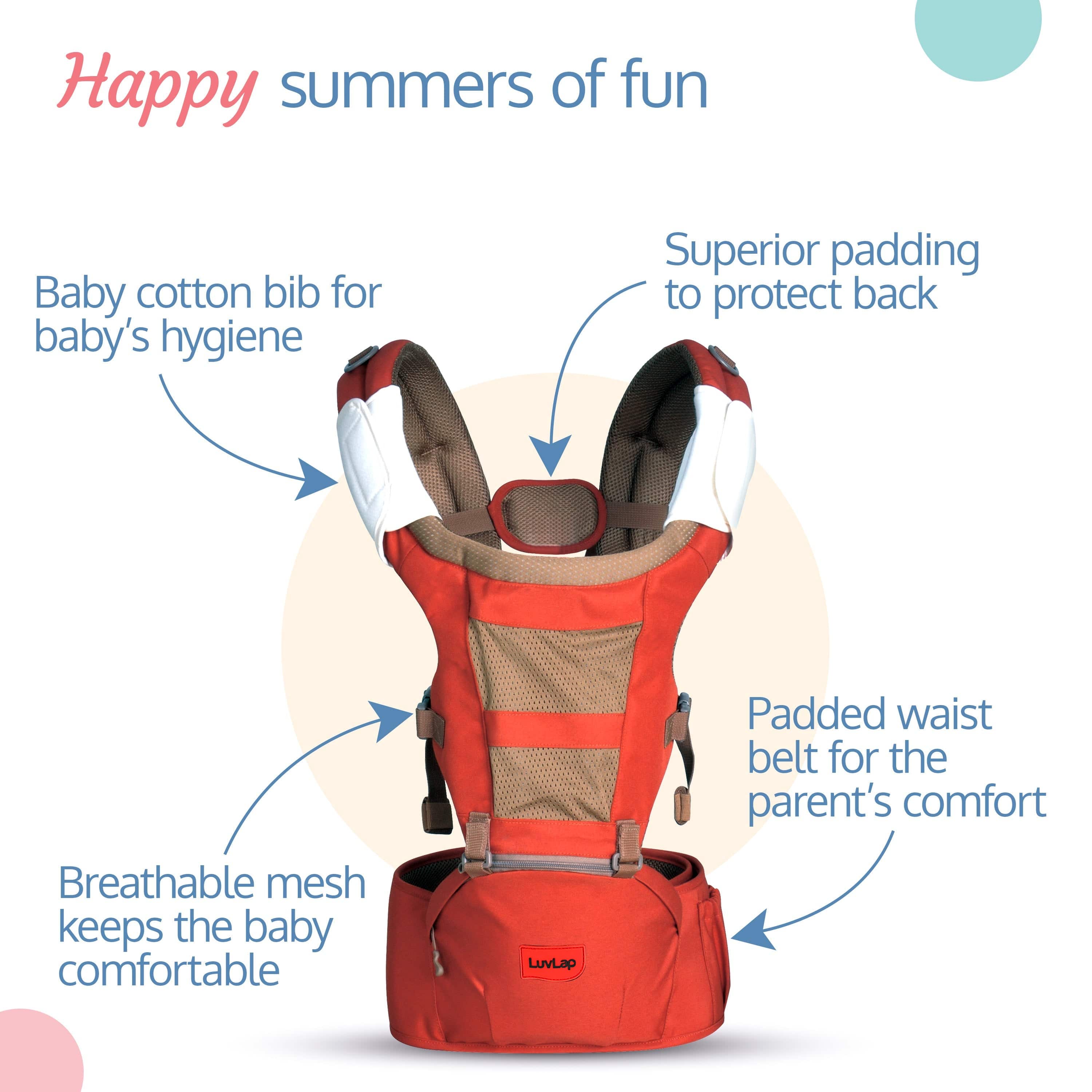 Royal Hip Seat Baby Carrier, Orange - Image 5