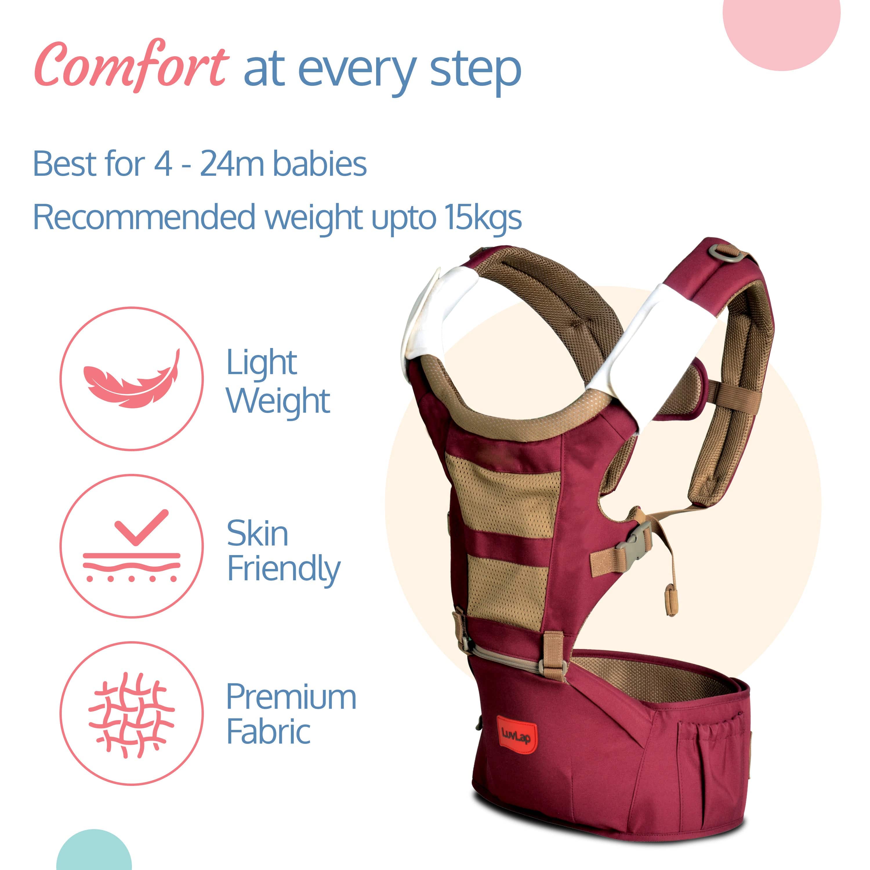 Royal Hip Seat Baby Carrier, Purple - Image 3