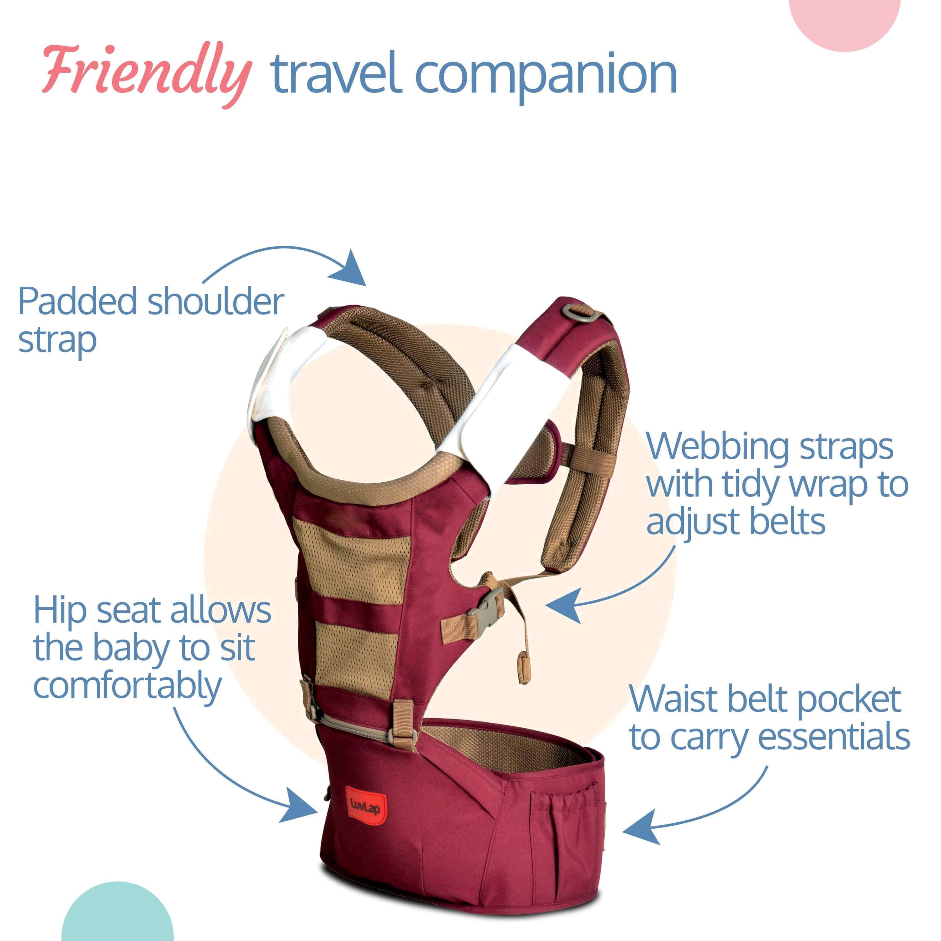 Royal Hip Seat Baby Carrier, Purple - Image 4