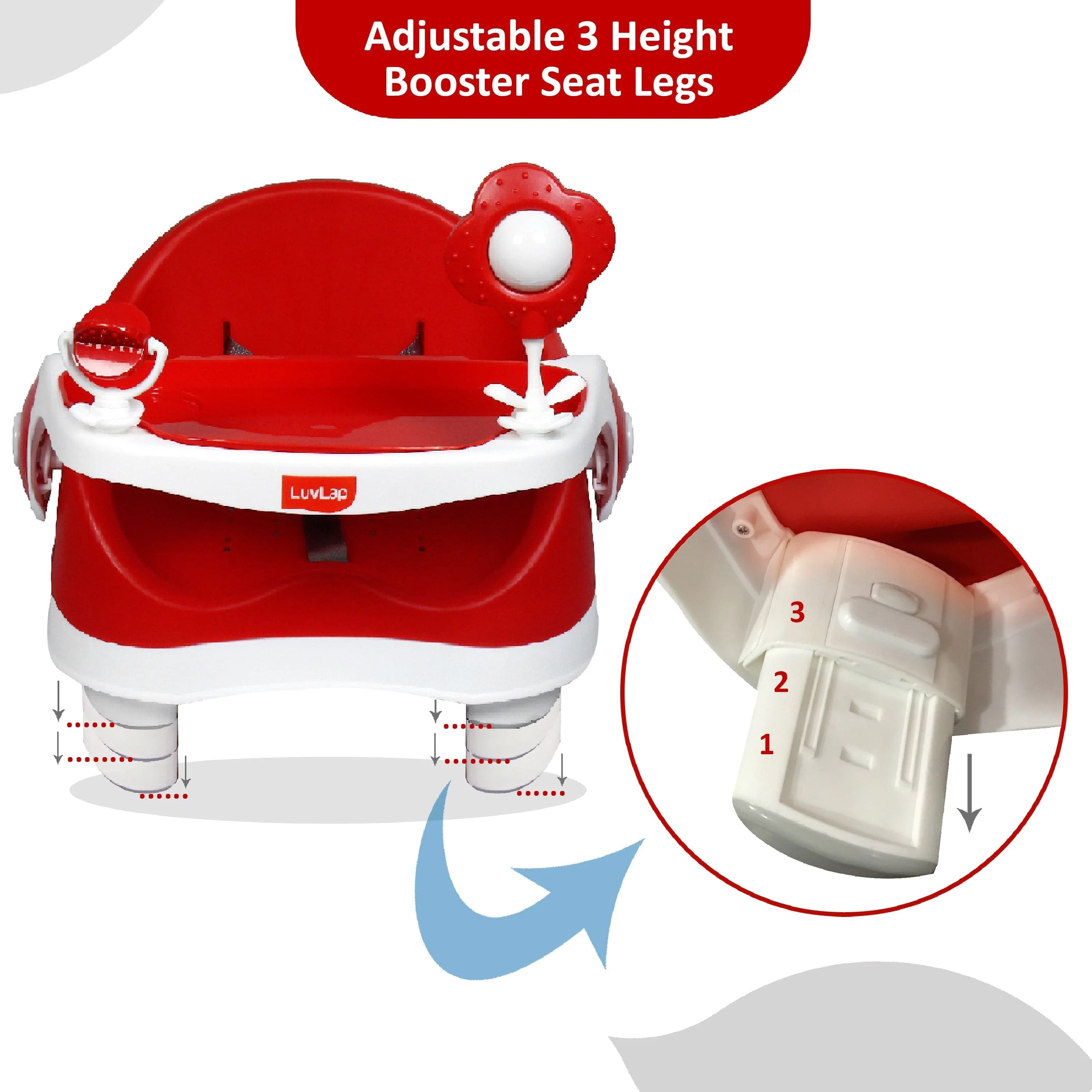 Springdale Baby Booster Seat, Red - Image 3