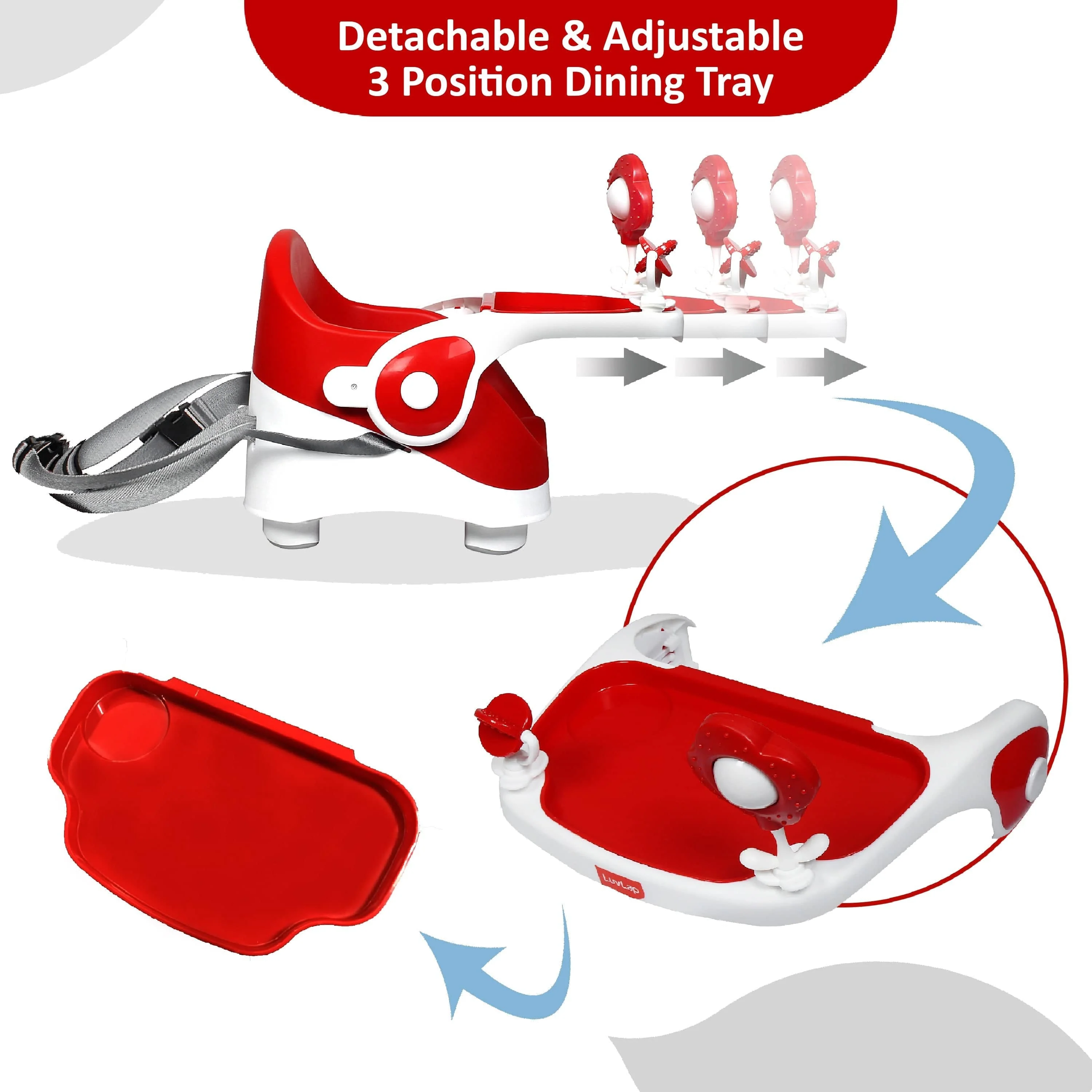 Springdale Baby Booster Seat, Red - Image 4