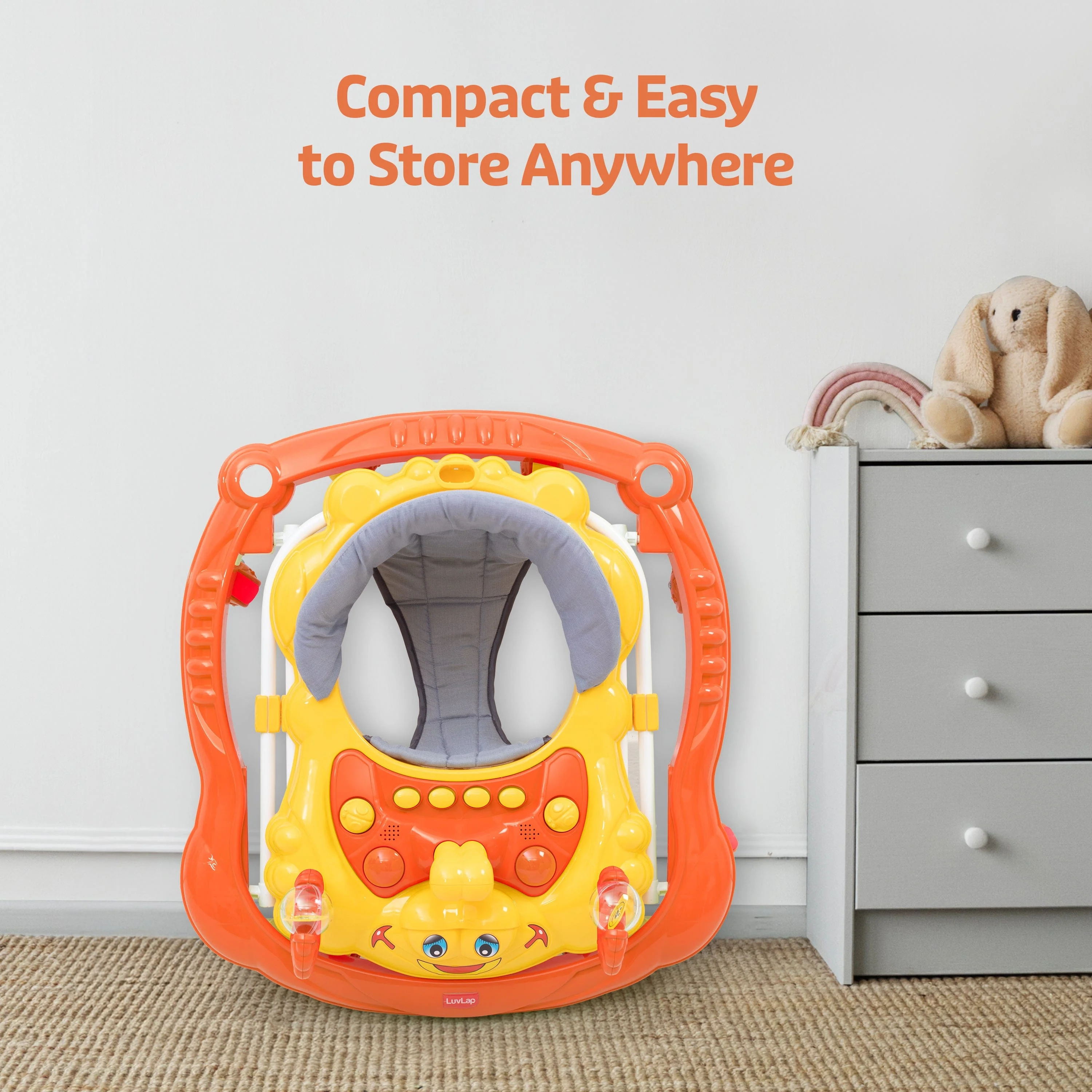 Starshine Baby Walker 9+ Months | 3 Level Height Adjustment Walker/Advanced Baby Activity Walker, Orange - Image 6