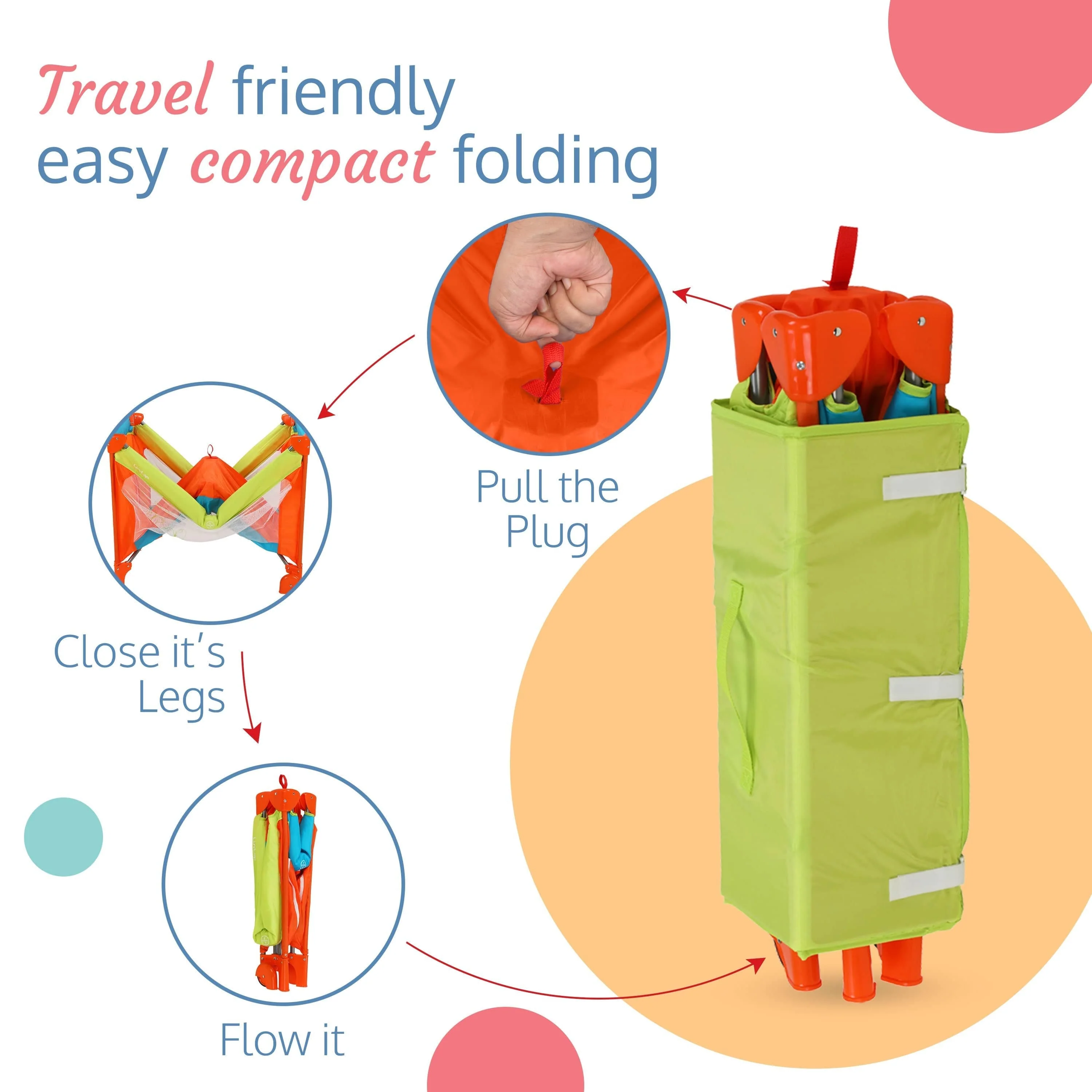 Sunshine Baby Playpen, Orange/Green/Blue - Image 5