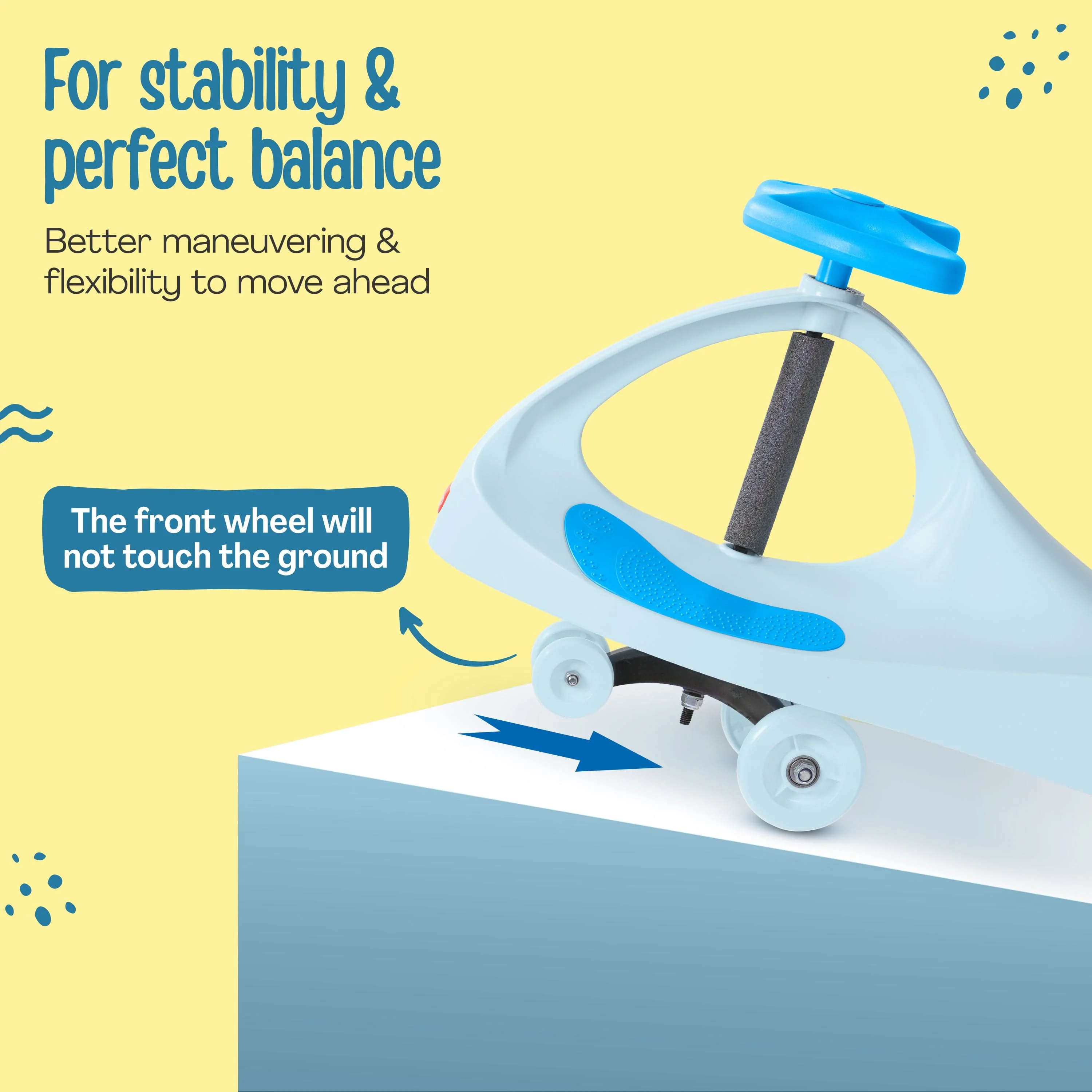 Sunshine Swing Car, Magic Car, Kids Push Car, Swing Car for Kids, Comfortable Seats & Durable, Baby Car, Magic Toy Car, Kids Swing Car, Ride On Car, Kids Car, 3+ Years, Blue - Image 6