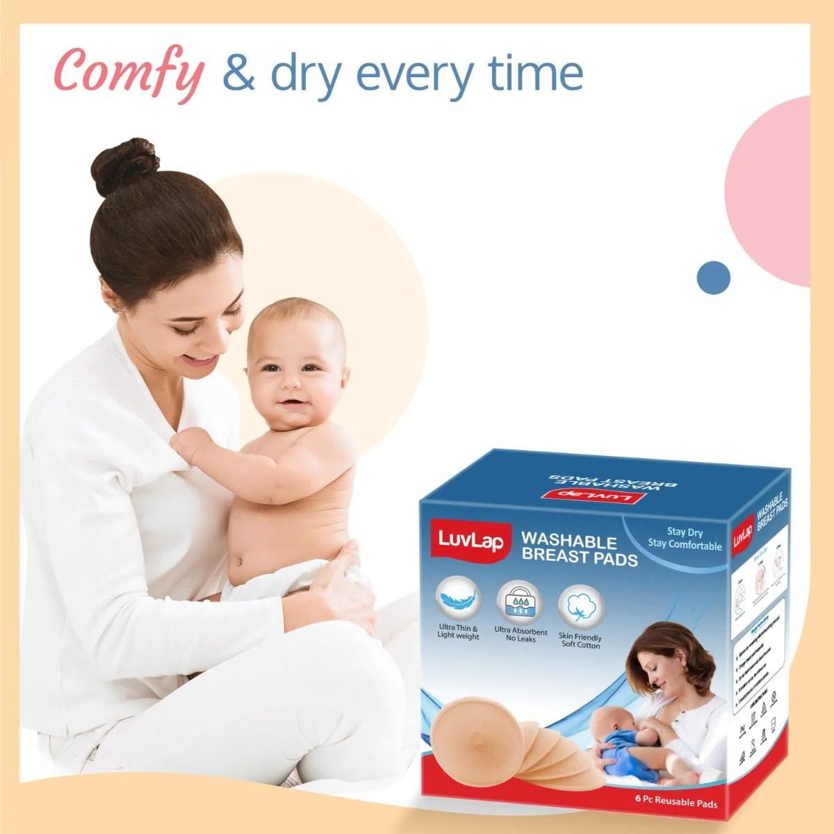 Washable Breast Pads, 6 Pcs - Image 6